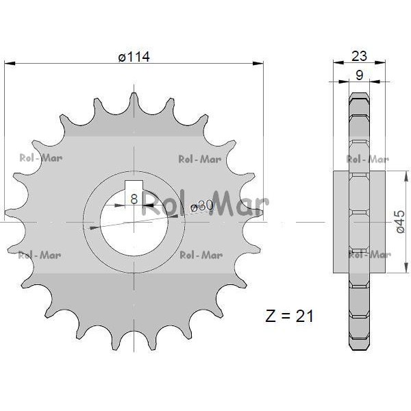 Koło łańcuchowe przekładni Z-21 Neptun 5413150161 | Exvi
