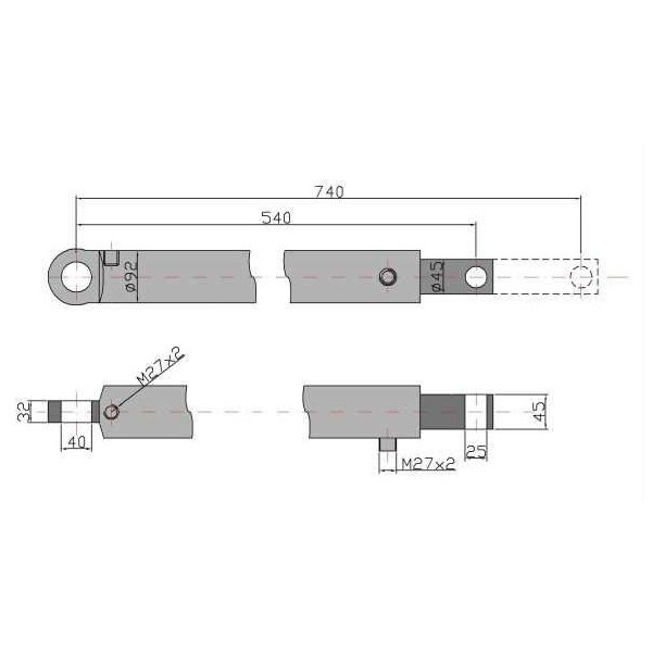 Cylinder hydrauliczny, siłownik CJ2/80/45/200BL | Exvi