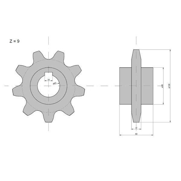 Koło górne podajnika pochyłego Z-9, O 40 RM-670489 | Exvi