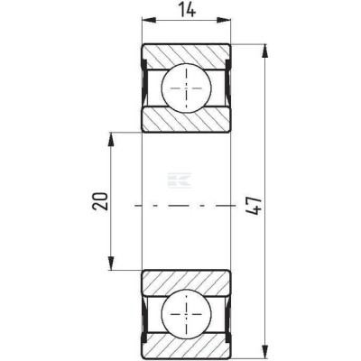Łożysko kulkowe zwykłe 20x47x14 mm FŁT 778062042RS | Exvi