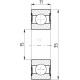 Łożysko kulkowe zwykłe 15x35x11 mm FŁT 778062022RS | Exvi