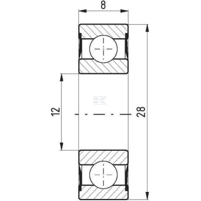 Łożysko kulkowe zwykłe 12x28x8 mm FŁT 778060012RS | Exvi