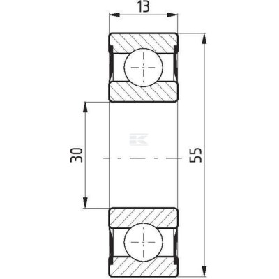 Łożysko kulkowe zwykłe 30x55x13 mm FŁT 778060062RS | Exvi