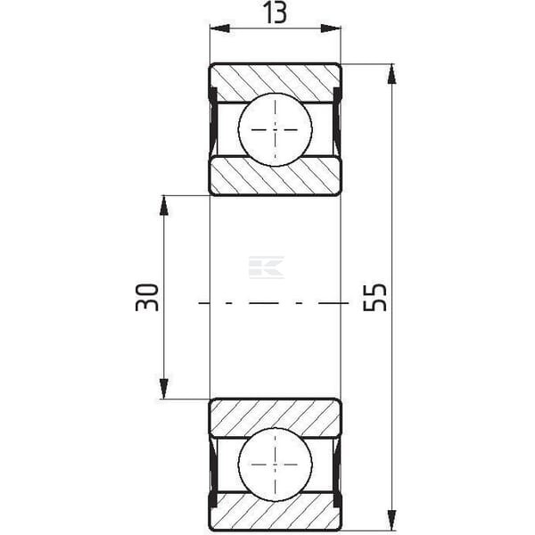 Łożysko kulkowe zwykłe 30x55x13 mm FŁT 778060062RS | Exvi