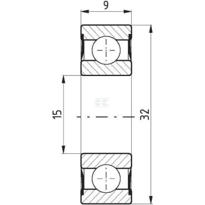 Łożysko kulkowe zwykłe 15x32x9 mm FŁT 778060022RS | Exvi