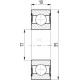 Łożysko kulkowe zwykłe 17x35x10 mm FŁT 778060032RS | Exvi