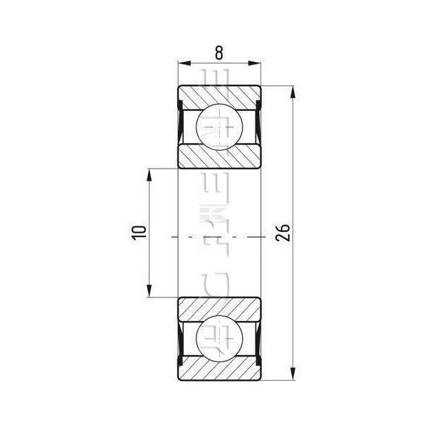 Łożysko kulkowe zwykłe 10x26x8 mm FŁT 778060002RS1 | Exvi