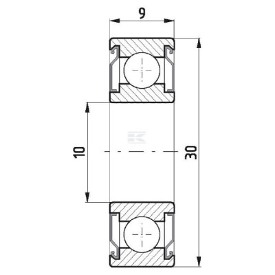 Łożysko kulkowe zwykłe 10x30x9 mm FŁT 778062002RS | Exvi