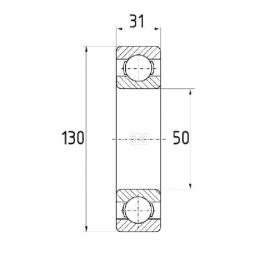 Łożysko kulkowe zwykłe 50x130x31 mm FŁT 77806410 | Exvi