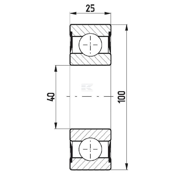 Łożysko kulkowe zwykłe 45x100x25 mm FŁT 778063092RSC3 | Exvi