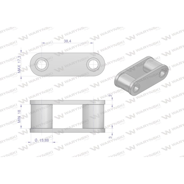 Ogniwo łańcucha 38.4V Waryński ( sprzedawane O38.4V | Exvi