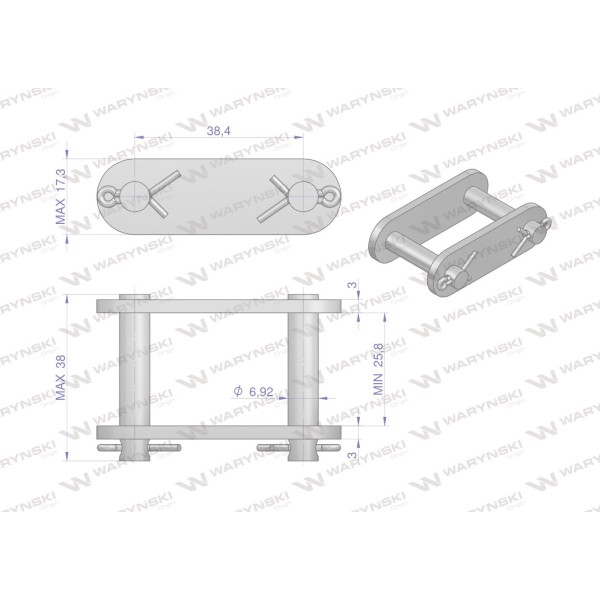 Zamek łańcucha 38.4V Waryński ( sprzedawane Z38.4V | Exvi
