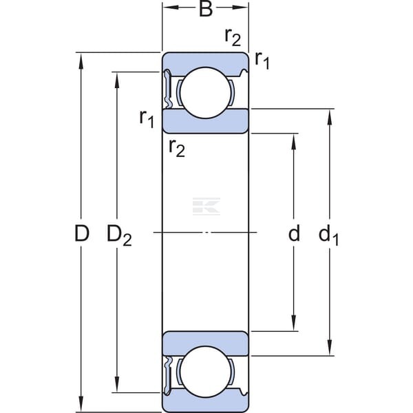 Łożysko kulkowe zwykłe 35x62x14 mm SKF 75006007 | Exvi