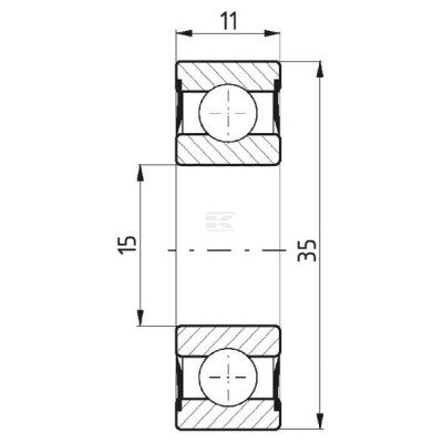 Łożysko kulkowe zwykłe 15x35x11 mm FŁT 77806202 | Exvi