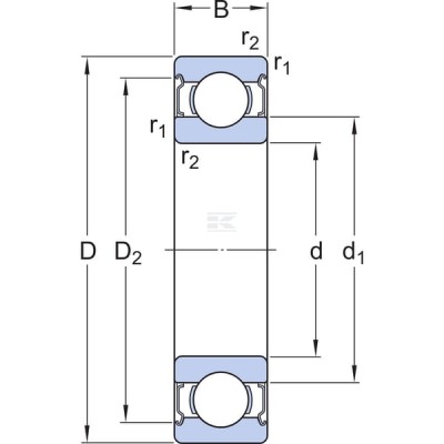 Łożysko kulkowe zwykłe 7x19x6 mm SKF 7500607 | Exvi