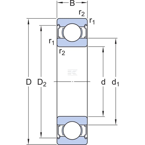 Łożysko kulkowe zwykłe 9x24x7 mm SKF 7500609 | Exvi
