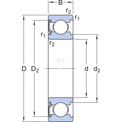 Łożysko kulkowe zwykłe 12x37x12 mm SKF 75006301 | Exvi