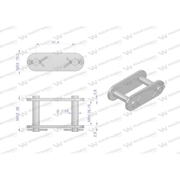 Zamek łańcucha CA550 Waryński ( sprzedawane ZCA550 | Exvi