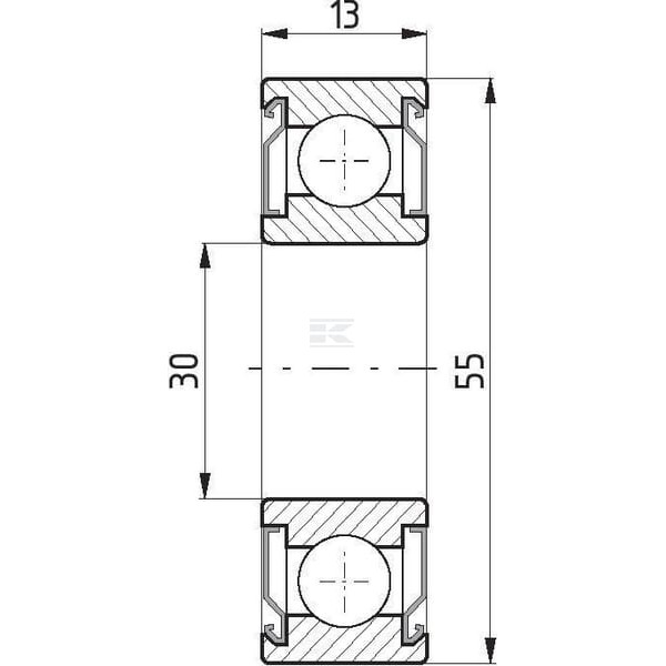 Łożysko kulkowe zwykłe 30x55x13 mm 77776006 | Exvi