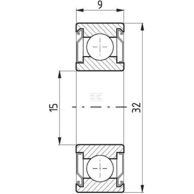 Łożysko kulkowe zwykłe 15x32x9 mm FŁT 77806002 | Exvi