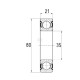 Łożysko kulkowe zwykłe 35x80x21 mm FŁT 77806307 | Exvi