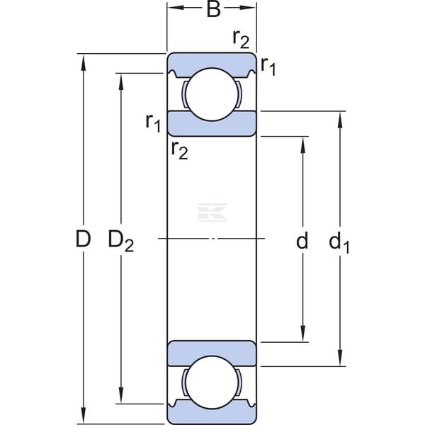 Łożysko kulkowe zwykłe 25x42x9 mm SKF 750061905 | Exvi
