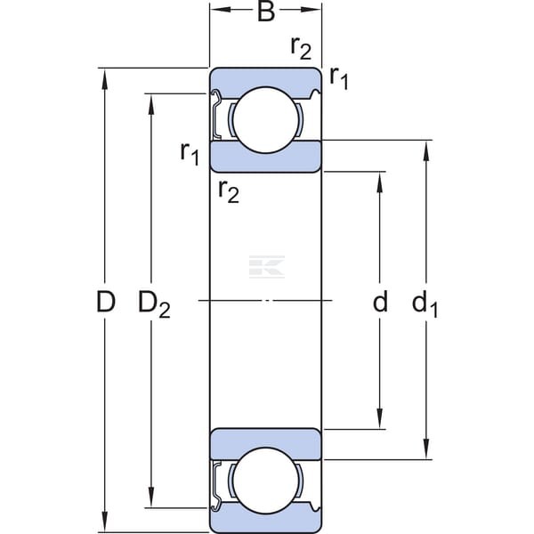 Łożysko kulkowe zwykłe 20x47x14 mm SKF 75006204 | Exvi