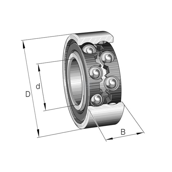 Łożysko kulkowe zwykłe 25x52x18 mm INA/FAG 4205BBTVH | Exvi