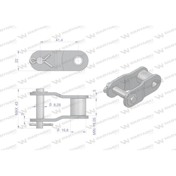 Półogniwo łańcucha CA550V Waryński PCA550V | Exvi