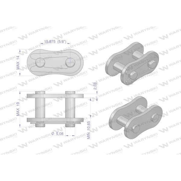 Zamek łańcucha 520-1 (R1 5/8) Waryński Z520-1 | Exvi