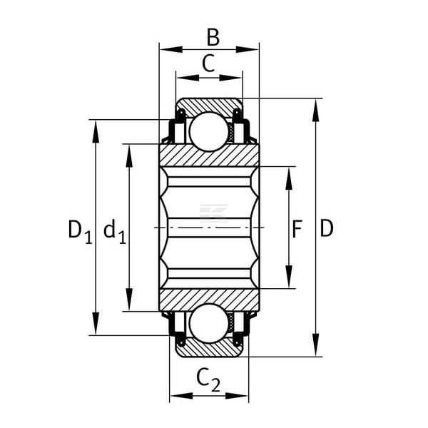 Łożysko kulkowe zwykłe 22.22x52x25.4x15 SK014205KRR | Exvi