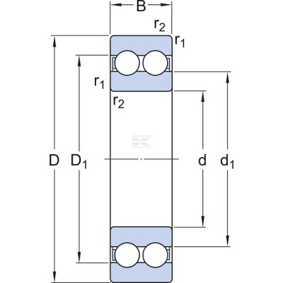 Łożysko kulkowe zwykłe 35x72x23 mm SKF 75004207 | Exvi