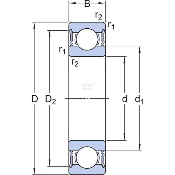 Łożysko kulkowe zwykłe 25x62x24 mm SKF 7500623052RS | Exvi