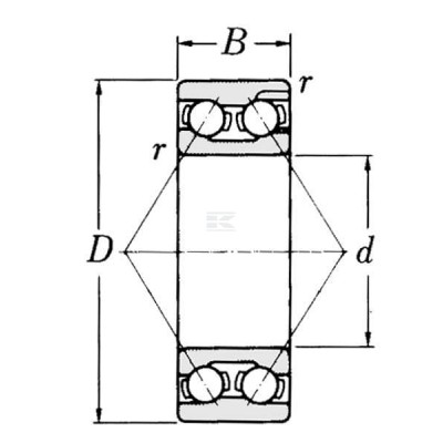 Łożysko kulkowe skośne 17x40x17.5 mm gopart 32032RSGP | Exvi