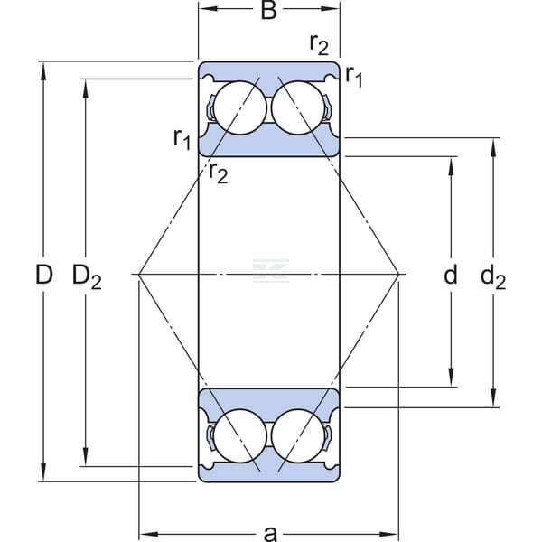 Łożysko kulkowe skośne 40x90x36.5 mm SKF 75003308 | Exvi