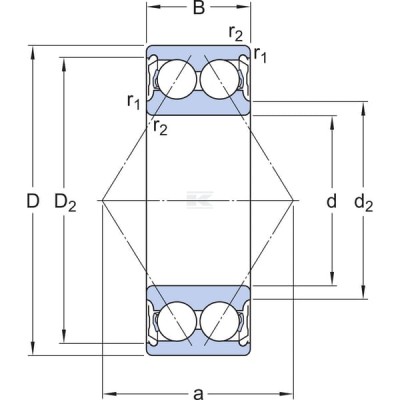 Łożysko kulkowe skośne 15x42x19 mm SKF 3302A2ZTN9MT33 | Exvi