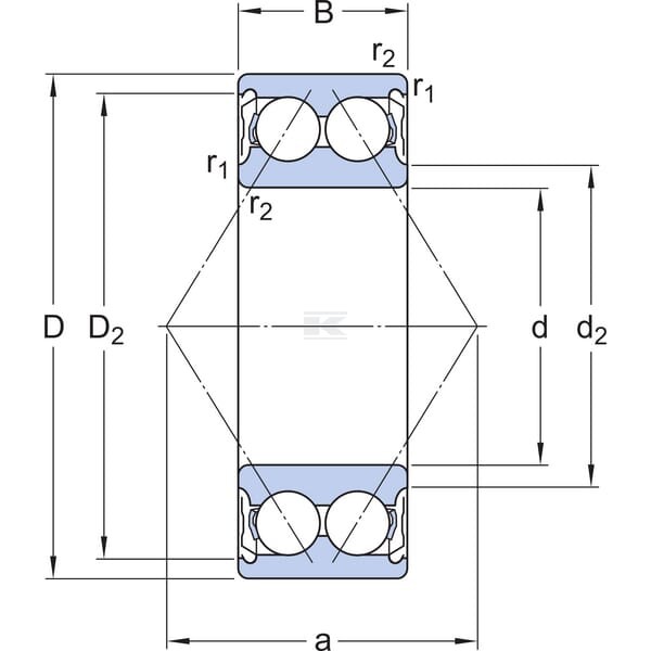 Łożysko kulkowe skośne 15x42x19 mm SKF 3302A2ZTN9MT33 | Exvi