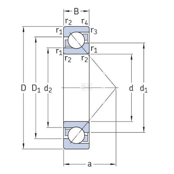 Łożysko kulkowe skośne 30x72x19 mm SKF 75007306BEP | Exvi