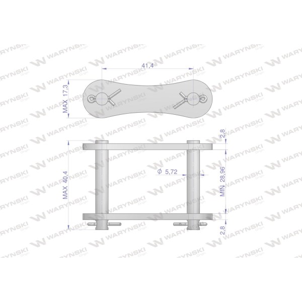 Zamek łańcucha S55 Waryński ( sprzedawane po 5 ) ZS55 | Exvi