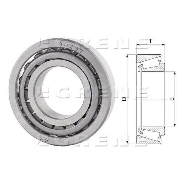 Łożysko stożkowe 35x72x18.2 mm FŁT 778030207 | Exvi
