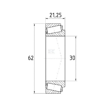 Łożysko stożkowe 30x62x21.3 mm FŁT 778032206 | Exvi