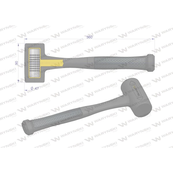 Młotek gumowy czarny bezodrzutowy 680 g WMM201 | Exvi