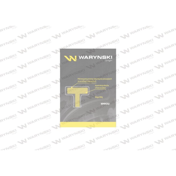 Młotek gumowy czarny lity 900 g trzonek WMM202 | Exvi