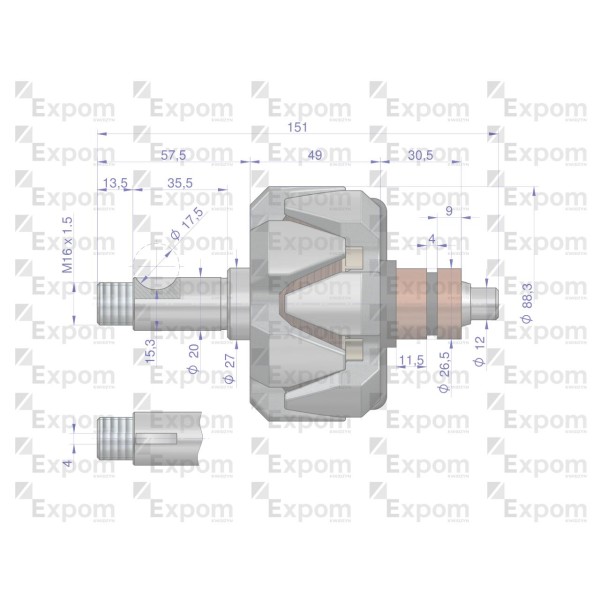 Wirnik alternatora 9515672EX C-385 Nowy 95/15-672/3 | Exvi