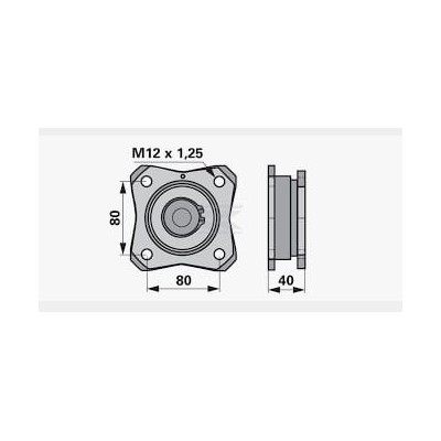 Łożysko walcowe kpl. z obudową Maschio M38100907R | Exvi
