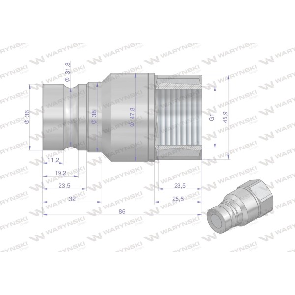 Szybkozłącze hydrauliczne suchoodcinające WIFR1SW | Exvi