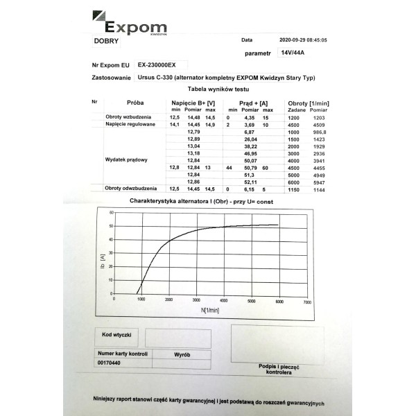 Alternator kompletny C-330 EXPOM KWIDZYN EX-230000EX | Exvi