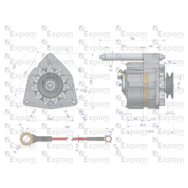 Alternator kompletny C-330 EXPOM KWIDZYN EX-230000EX | Exvi