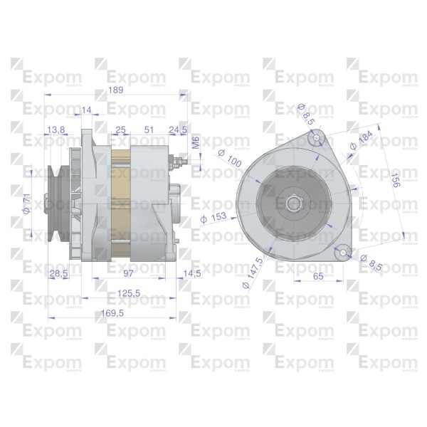 Alternator A120E 400257ER. 3660200 28V EX-257000EX | Exvi