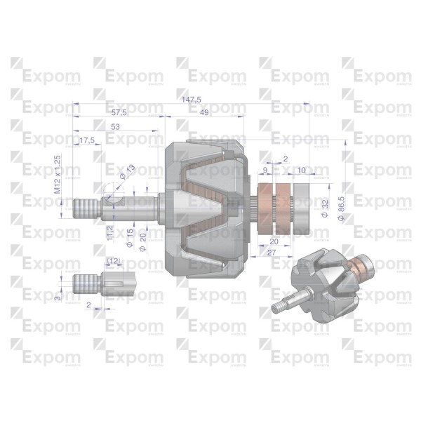 Wirnik alternatora EX230000. EX260000 EX-242300EX | Exvi